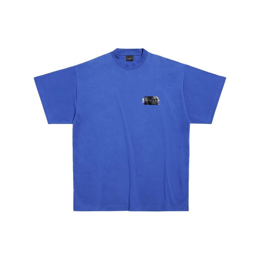 Balenciaga Gaffer Political Campaign-print T-shirt Topwear Balenciaga Steel Blue