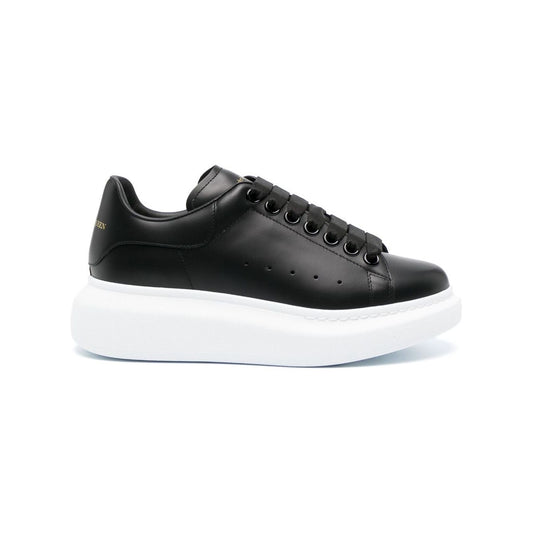 Alexander McQueen Black Leather Sneakers Sneakers Alexander Mcqueen White Smoke