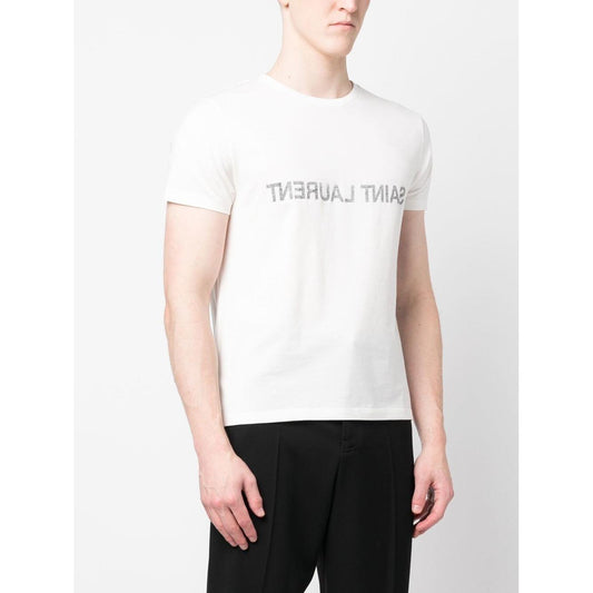 Saint Laurent  T-shirts and Polos White Topwear Saint Laurent Beige