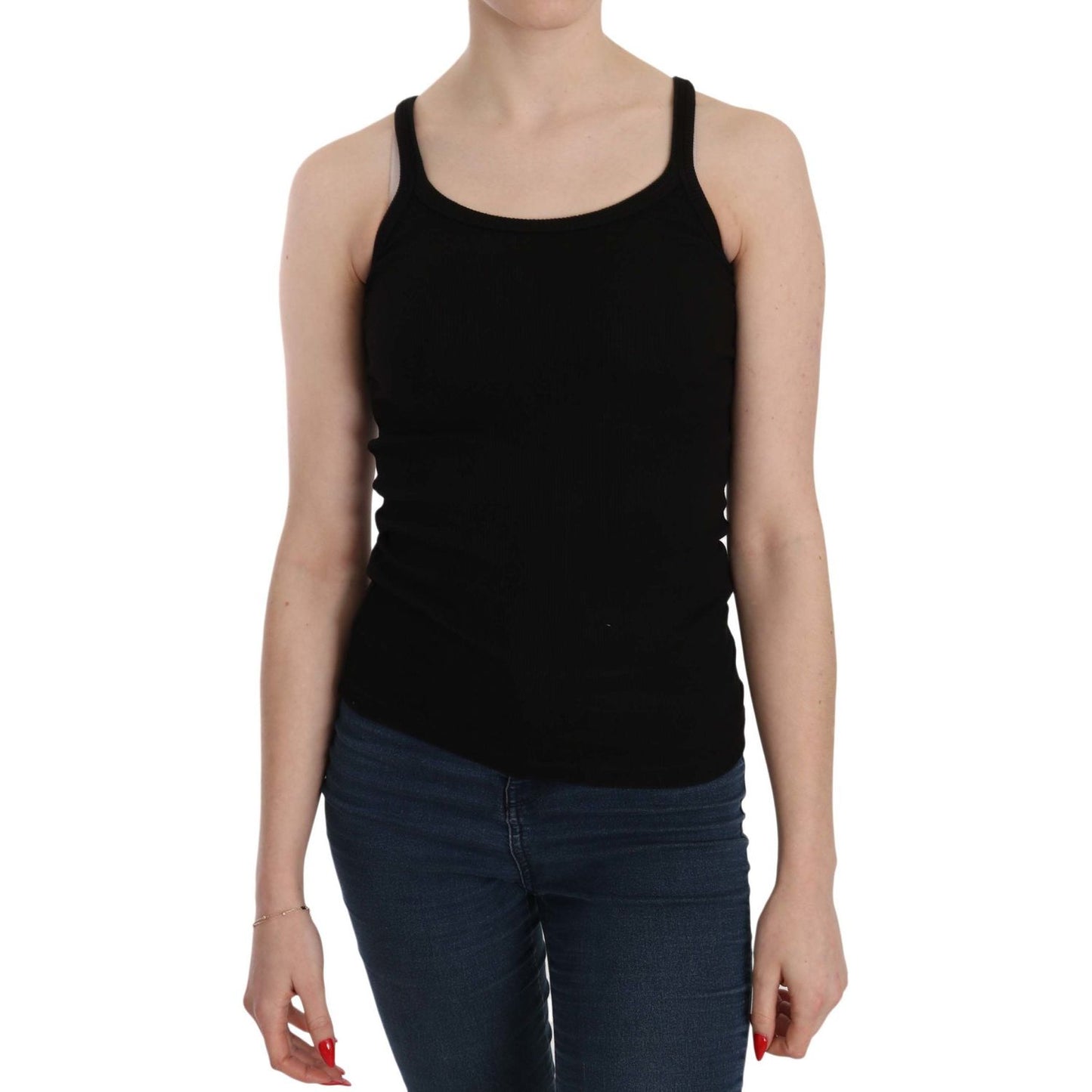 PINK MEMORIES Black Sleeveless Spaghetti Strap Blouse