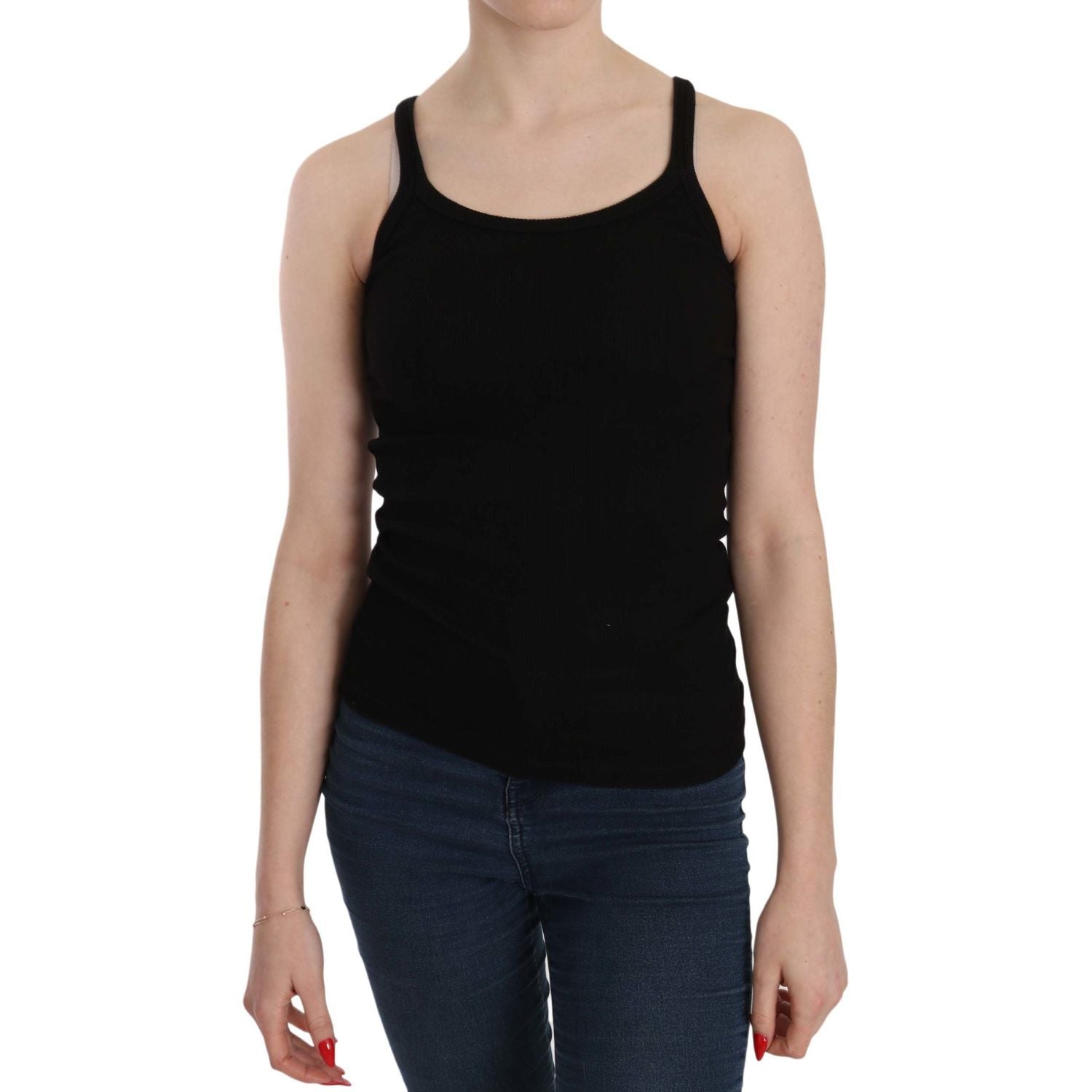 PINK MEMORIES Black Sleeveless Spaghetti Strap Blouse