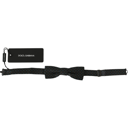 Dolce & Gabbana Men Gray Pattern Silk Adjustable Neck Papillon Bow Tie