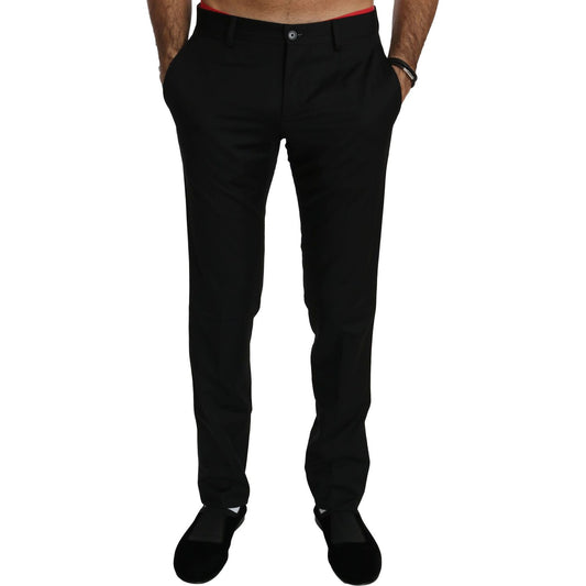 Dolce & Gabbana Black Dress Formal Trouser Mens Wool Pants