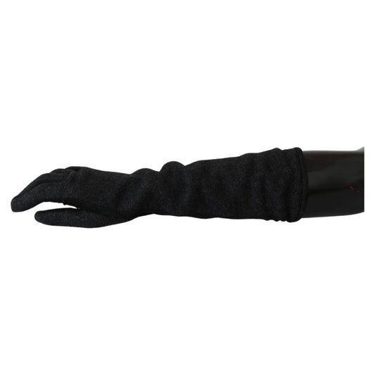 Dolce & Gabbana Elegant Mid-Length Wool Gloves in Black Dolce & Gabbana Black
