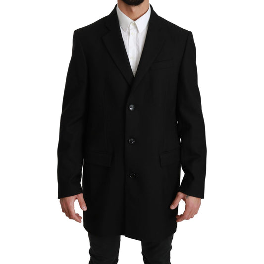 Dolce & Gabbana Elegant Black Wool Formal Blazer Blazer Jacket Dolce & Gabbana Black