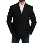 Dolce & Gabbana Black Slim Fit Jacket Coat Wool Blazer KOS1767-54