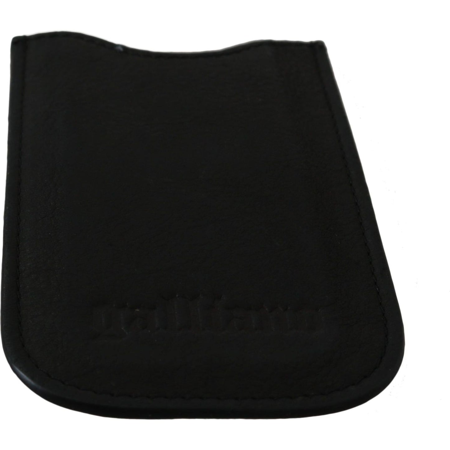 John Galliano Black Leather Multifunctional Men ID Bill Card Holder Wallet