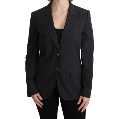 Dolce & Gabbana Gray Single Breasted Blazer Cotton Jacket