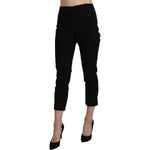 BENCIVENGA Black High Waist Skinny Cropped Dress Trouser Pants PAN71368-44