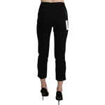 BENCIVENGA Black High Waist Skinny Cropped Dress Trouser Pants PAN71368-44