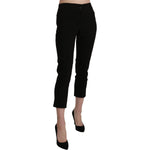 BENCIVENGA Black High Waist Skinny Cropped Dress Trouser Pants PAN71368-44