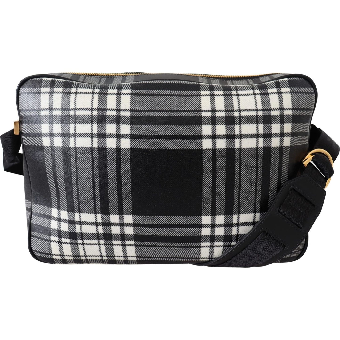 Versace Grey Fabric & Leather Crossbody Bag