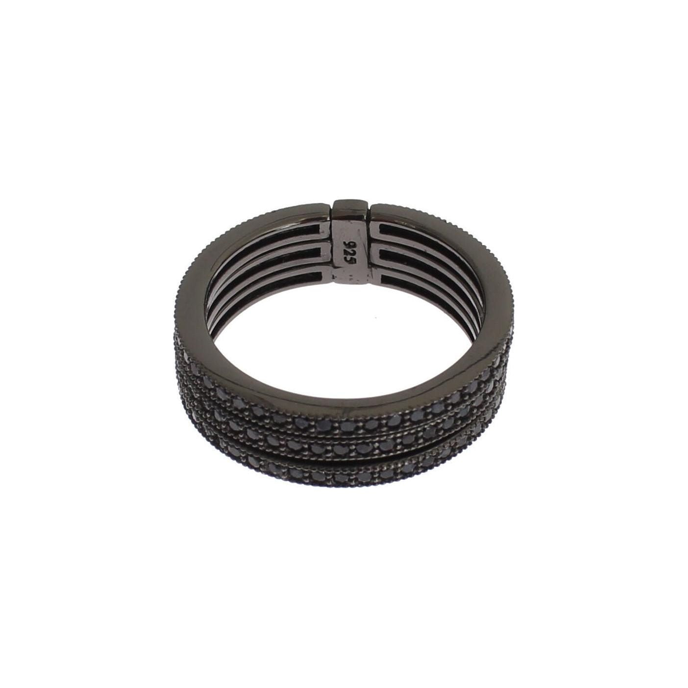 Nialaya Black CZ 925 Sterling Silver Womens