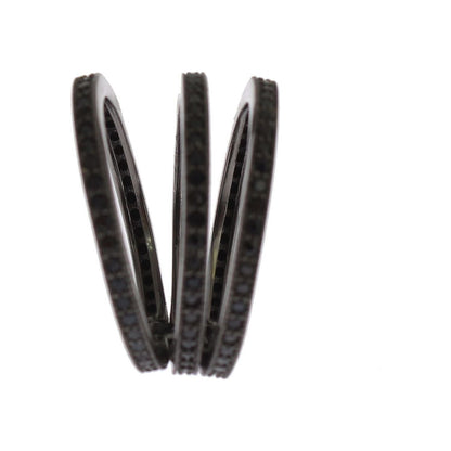 Nialaya Black CZ 925 Sterling Silver Womens