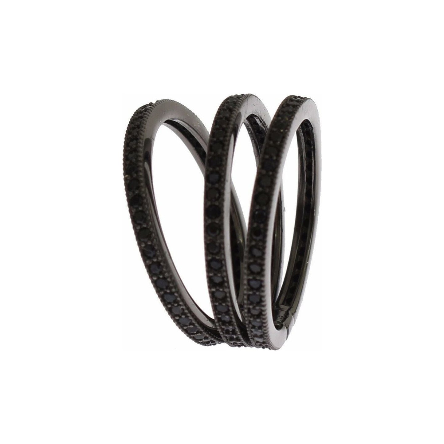 Nialaya Black CZ 925 Sterling Silver Womens