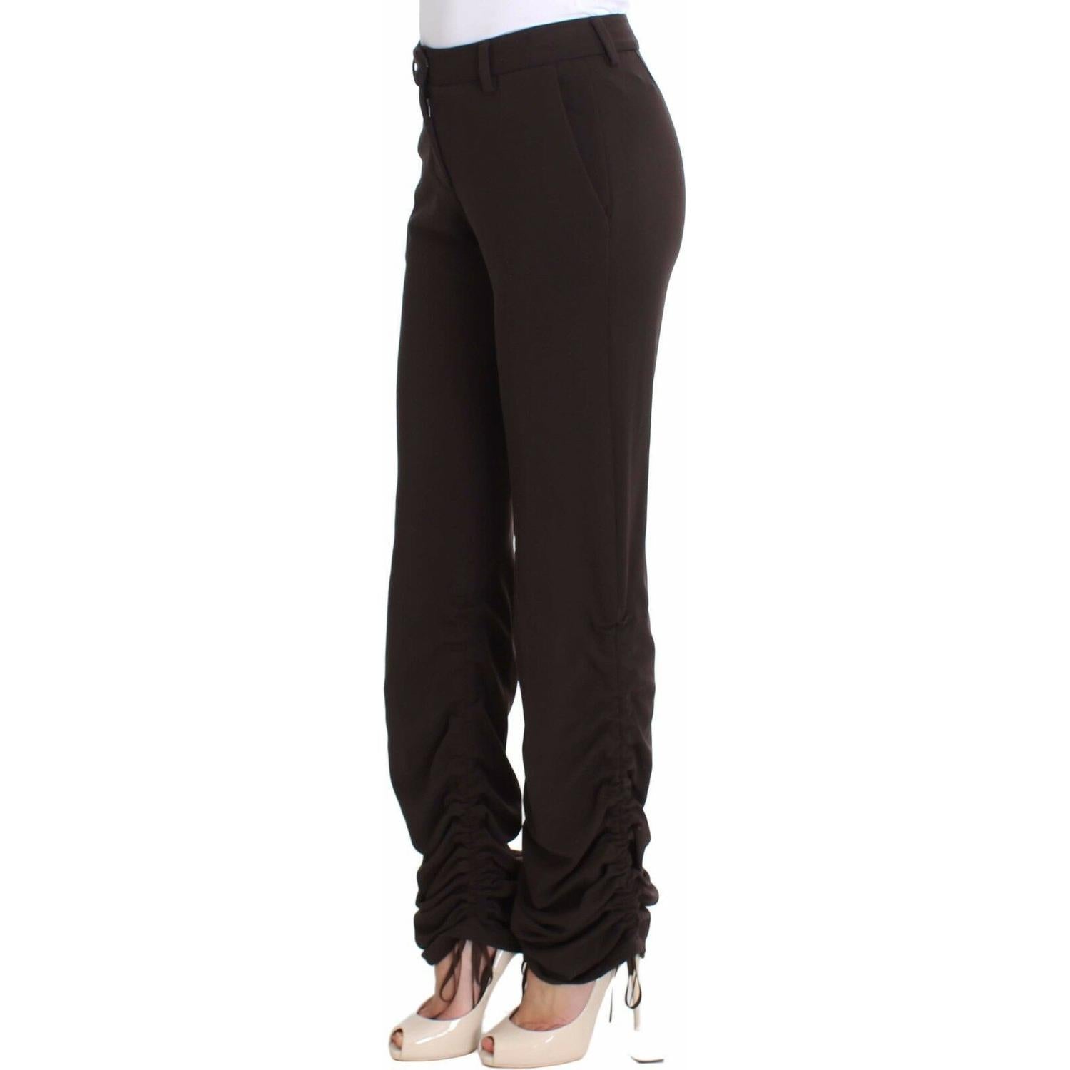 Ermanno Scervino Brown Stretch Casual Trousers Pants