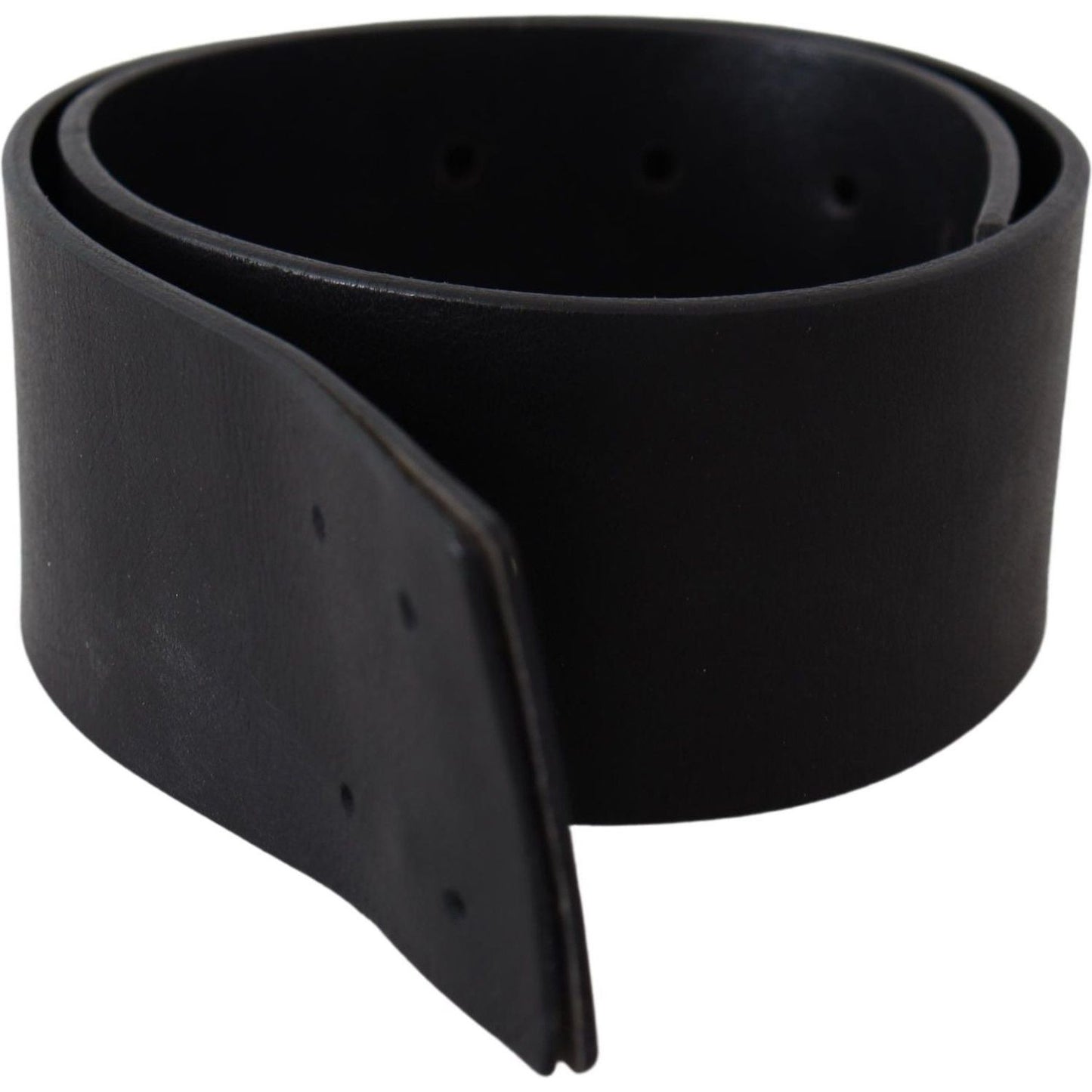GF Ferre Black Genuine Leather Wide Logo Waist Belt BEL8053-60