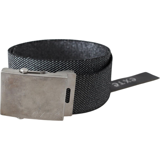 Exte Black Silver Metal Brushed Buckle Waist Belt 100 cm / 40 Inches,1728,67345645728,Accessories,Belts - Accessories,Belts - Women - Accessories,Black,Exte,High-Waist Belts - Belts - Accessories,Material: Canvas,New with tags,Women,Women - Accessories