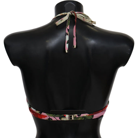 Dolce & Gabbana Floral Elegance Swimwear Top Dolce & Gabbana Black