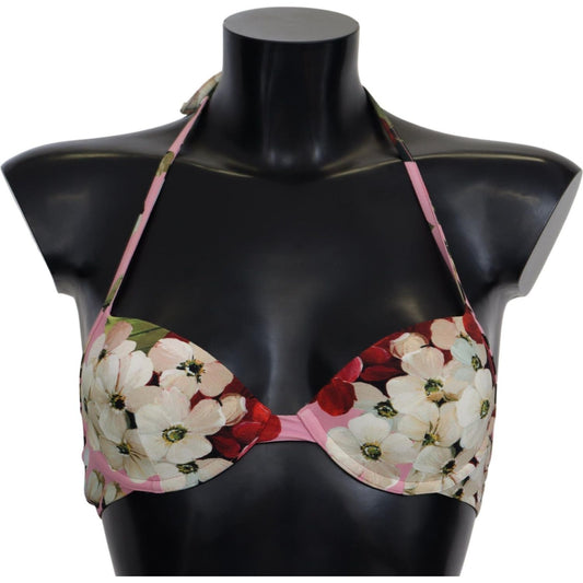 Dolce & Gabbana Floral Elegance Swimwear Top Dolce & Gabbana Dark Gray