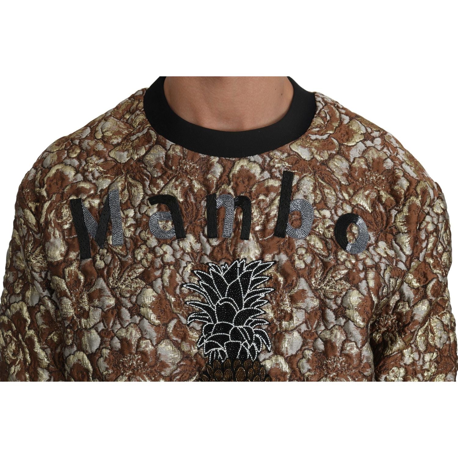 Dolce & Gabbana Multicolor MAMBO Jacquard Pineapple Pullover Sweater