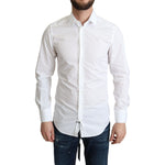 Dolce & Gabbana Elegant White Cotton Dress Shirt Dolce & Gabbana Light Gray