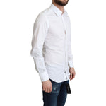 Dolce & Gabbana Elegant White Cotton Dress Shirt Dolce & Gabbana Light Gray