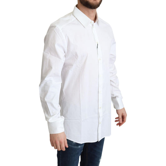 Dolce & Gabbana Elegant White Cotton Stretch Dress Shirt Dolce & Gabbana Lavender