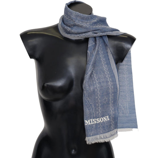 Missoni Elegant Cashmere Patterned Scarf Missoni Dark Slate Gray