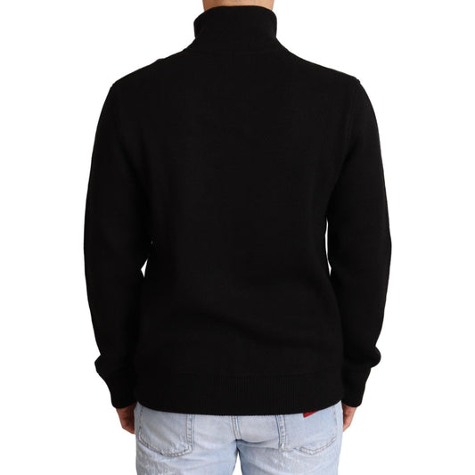 Dolce & Gabbana Elegant High Neck Cashmere Blend Sweater Dolce & Gabbana Black