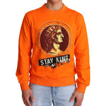Dolce & Gabbana Regal Crewneck Cotton Sweater in Orange Dolce & Gabbana Chocolate
