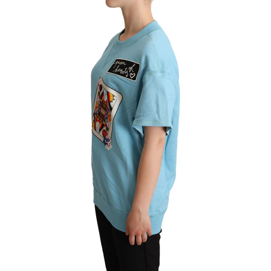 Dolce & Gabbana Queen of Hearts Cotton Sweater Dolce & Gabbana Dim Gray