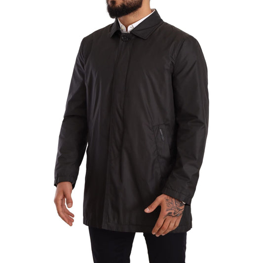 Dolce & Gabbana Elegant Black Trench Coat for Sophisticated Men Dolce & Gabbana Black