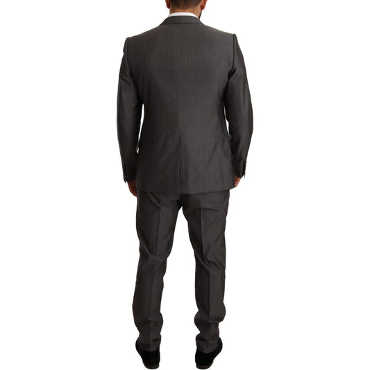 Dolce & Gabbana Elegant Martini Slim-Fit Wool Silk Suit Suit Dolce & Gabbana Dark Slate Gray
