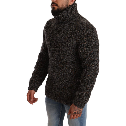 Dolce & Gabbana Elegant Speckled Turtleneck Wool-Blend Sweater Dolce & Gabbana Black