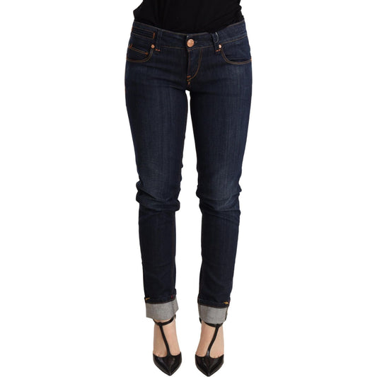 Acht Blue Washed Low Waist Skinny Denim Trouser WOMAN TROUSERS