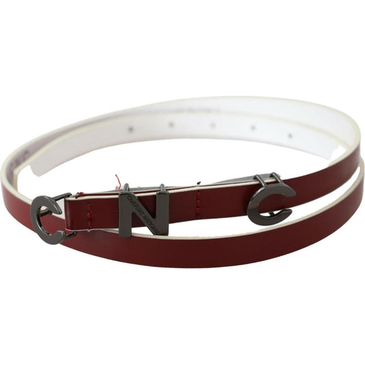 Costume National Chic Maroon Leather Fashion Belt WOMAN BELTS Costume National Dark Slate Gray