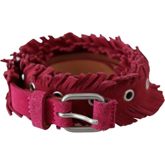 Ermanno Scervino Elegant Maroon Double Buckle Leather Belt Ermanno Scervino Saddle Brown