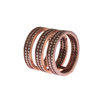 Nialaya Gold 925 Silver Clear CZ Pink Ring