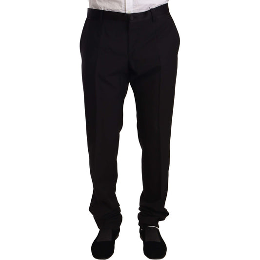 Dolce & Gabbana Elegant Black Skinny Tuxedo Trousers MAN TROUSERS Dolce & Gabbana Black