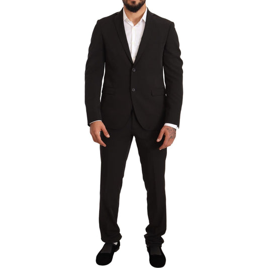 Domenico Tagliente Elegant Black Slim Fit Two-Piece Suit Domenico Tagliente Black