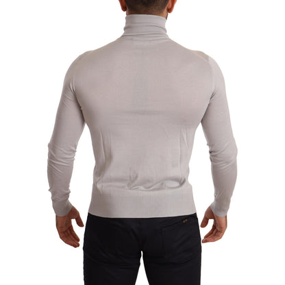 Dolce & Gabbana Gray Cashmere Turtleneck Pullover Sweater