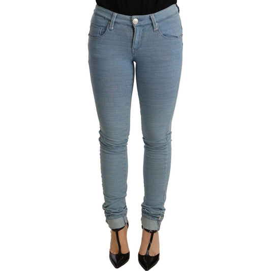 Acht Blue Cotton Stretch Hem Slim Fit Women Denim Trouser Jeans & Pants