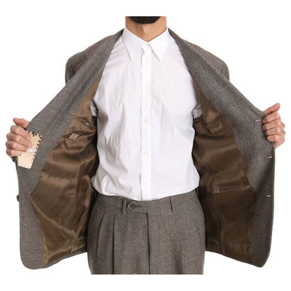 Fendi Brown Wool Regular Single Breasted Suit