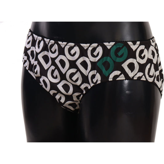 Dolce & Gabbana Chic Black & White DG Logo Print Bottoms WOMAN SWIMWEAR Dolce & Gabbana Black