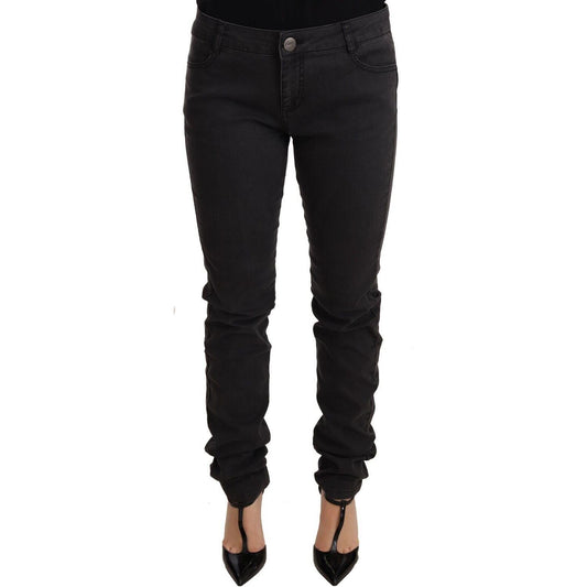 PINKO Chic Mid Waist Skinny Black Denim Jeans & Pants PINKO Black