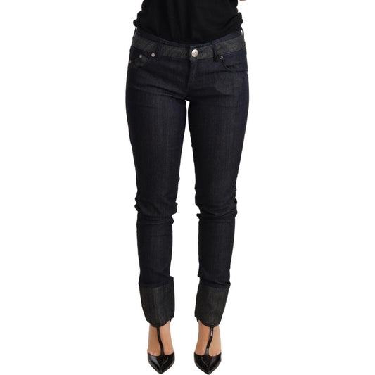 Ermanno Scervino Chic Dark Blue Skinny Trouser Jeans Jeans & Pants Ermanno Scervino Black