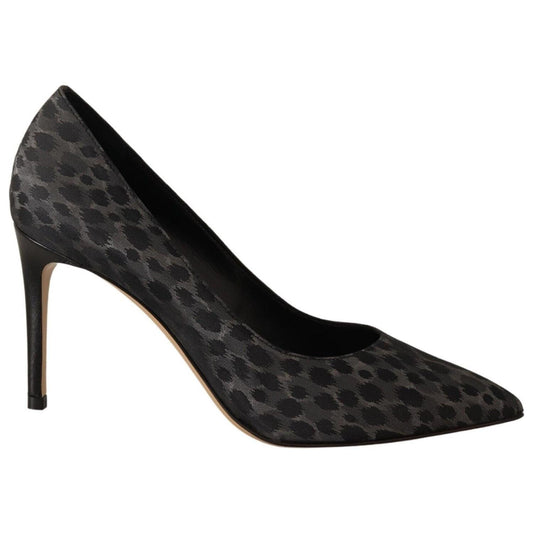 Sofia Black Leopard Leather Stiletto High Heels Pumps Shoes1728,67345645728,Black,EU39/US8.5,High Heel - Pumps - Shoes,Material: Leather,New with tags,Pumps - Shoes,Pumps - Women - Shoes,Shoes,Sofia,Women,Women - Shoes