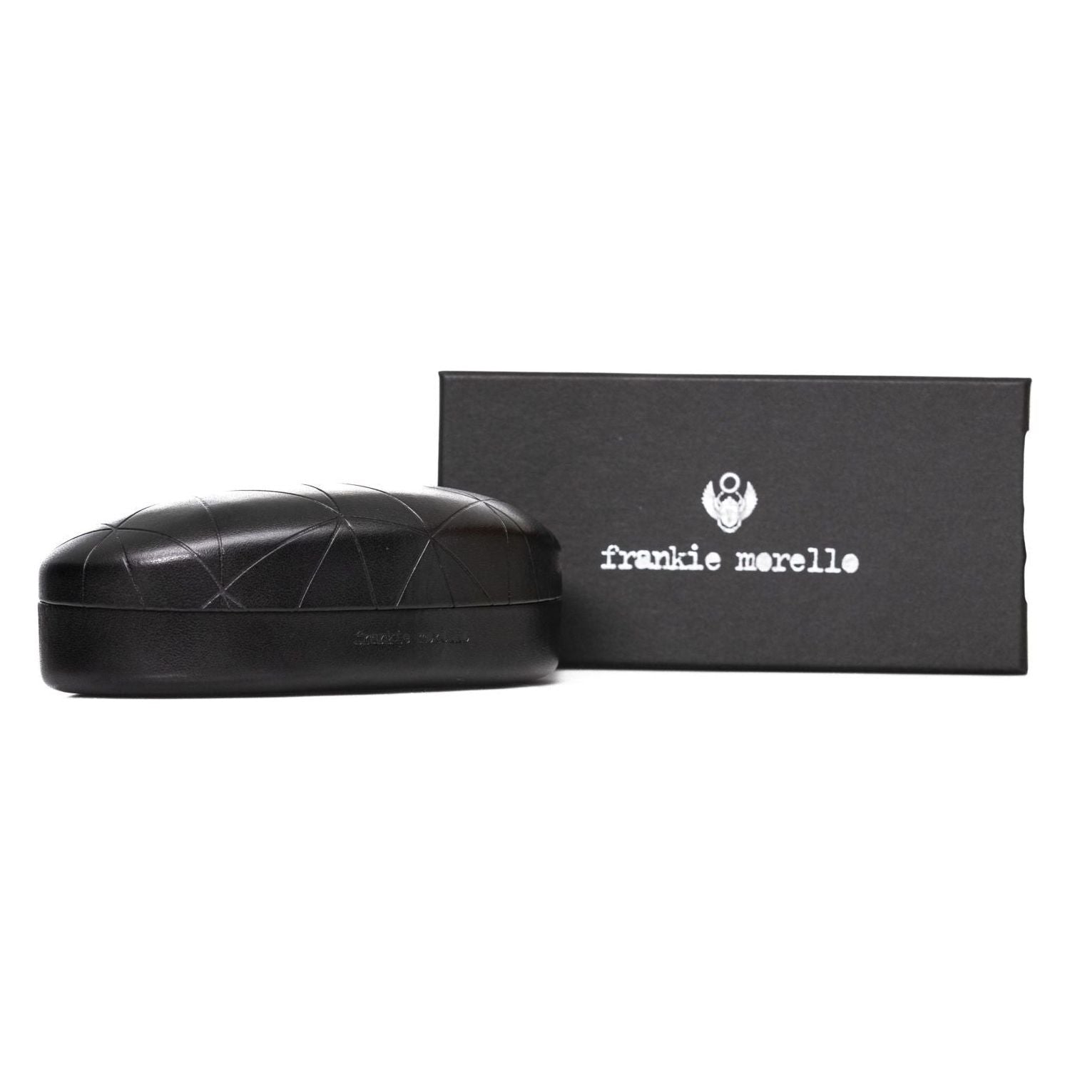 Frankie Morello Black Metallic Fibre Men Sunglasses
