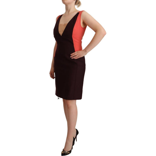 CO|TE Multicolor V-Neck Sleeveless Sheath Dress WOMAN DRESSES CO|TE Rosy Brown